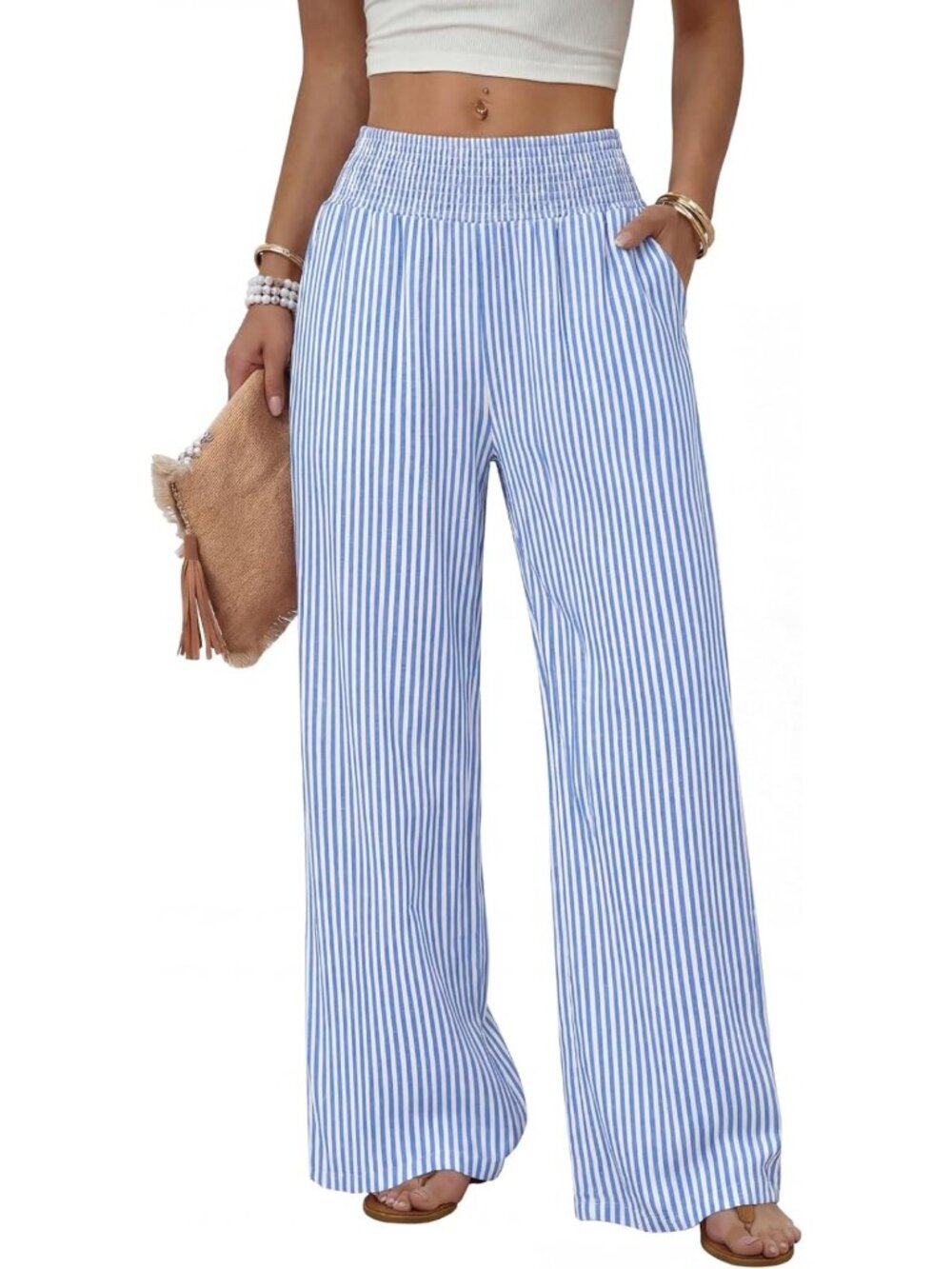 High Waist Wide Leg Pants for Women | Casual Trousers with Pockets, Lounge Wear